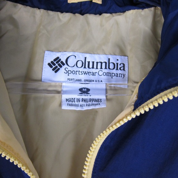Vintage Columbia Blue and Yellow Lightweight Zip Up Jacket WindBreaker Medium - Picture 4 of 7